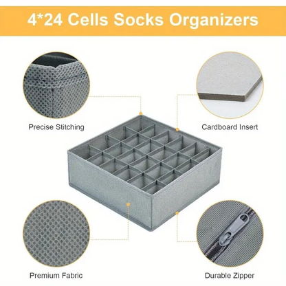 🧦24-Compartment Storage Basket - Sock Drawer Organiser