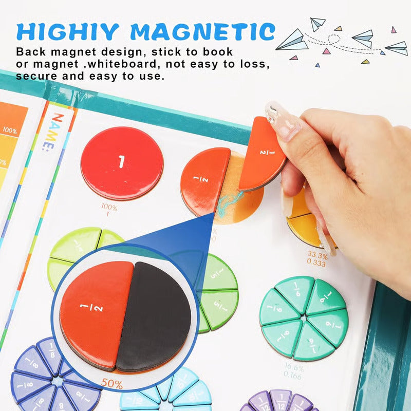 🔥Magnetic Fraction Demonstration Book, 1 Set Math Teaching Aid