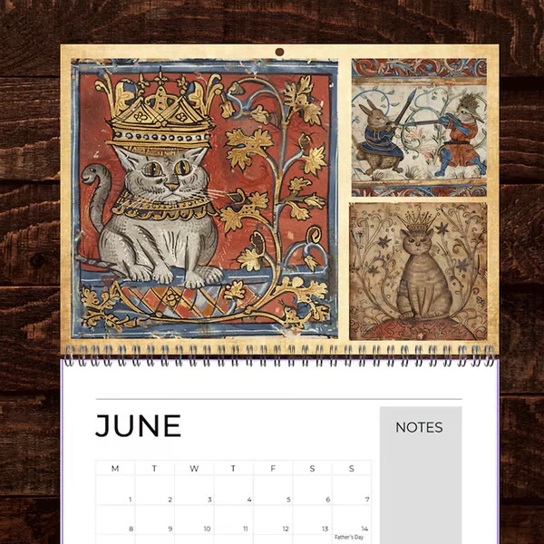 📅📆Medieval Cats with Crowns Calendar 2026