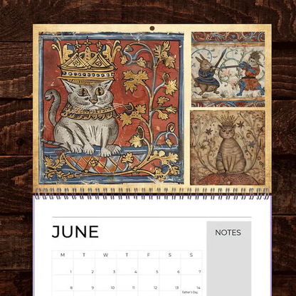📅📆Medieval Cats with Crowns Calendar 2026