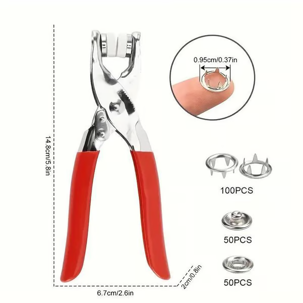 🔥LAST DAY 50% OFF -🧵 Sewing Kit with 100pcs Metal Buttons – Manual Pliers Tool Included