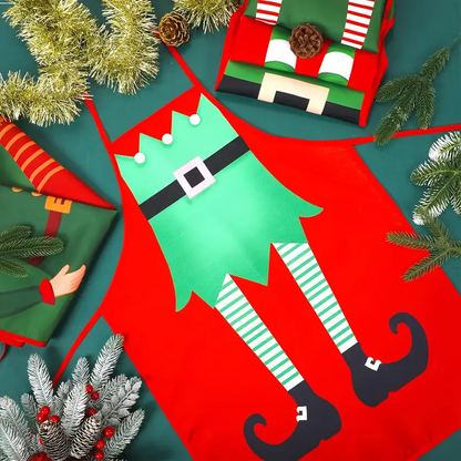 🎄4-Piece Christmas Apron Set, Size 20.47 x 28.34 inches