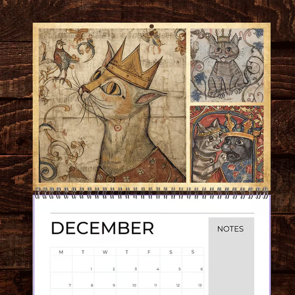 📅📆Medieval Cats with Crowns Calendar 2026
