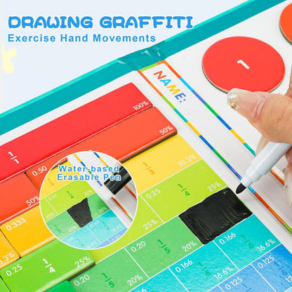 🔥Magnetic Fraction Demonstration Book, 1 Set Math Teaching Aid