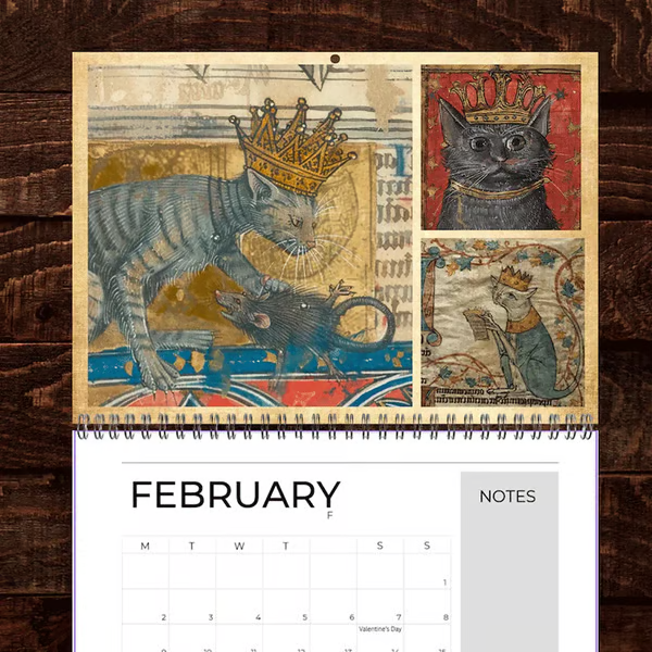 📅📆Medieval Cats with Crowns Calendar 2026