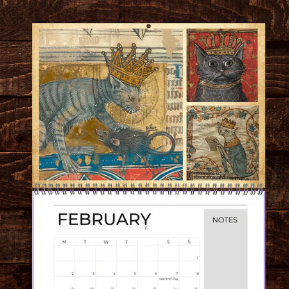 📅📆Medieval Cats with Crowns Calendar 2026