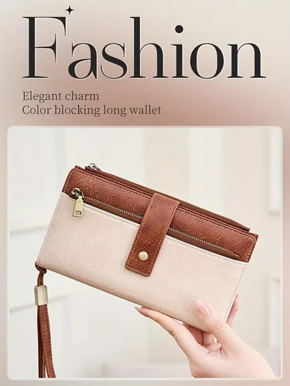 🔥LAST DAY 50% OFF -Women's long wallet, stylish clutch, elegant solid color RFID blocking leather wallet