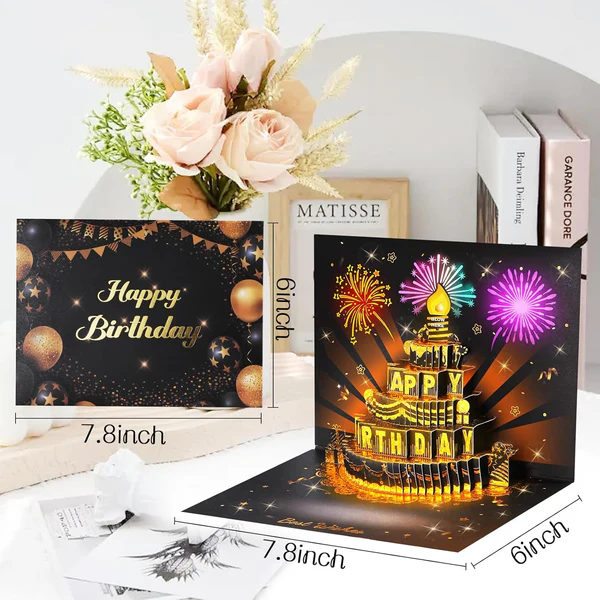 🔥LAST DAY SALE 70% OFF!!🎉3D Pop Up Musical Birthday Card with Lights & Song🎵🎂