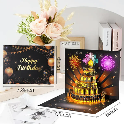 🔥LAST DAY SALE 70% OFF!!🎉3D Pop Up Musical Birthday Card with Lights & Song🎵🎂