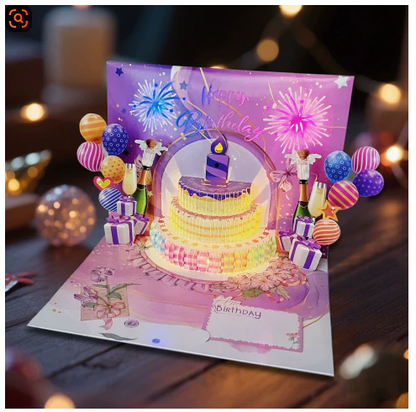 🔥LAST DAY SALE 70% OFF!!🎉3D Pop Up Musical Birthday Card with Lights & Song🎵🎂