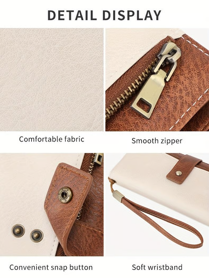 🔥LAST DAY 50% OFF -Women's long wallet, stylish clutch, elegant solid color RFID blocking leather wallet