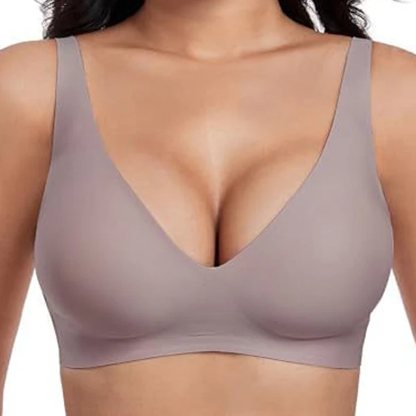 💖LAST DAY SALE 50% OFF💕Womens Comfortable Wireless Bralettes Seamless Deep V Everyday Bra