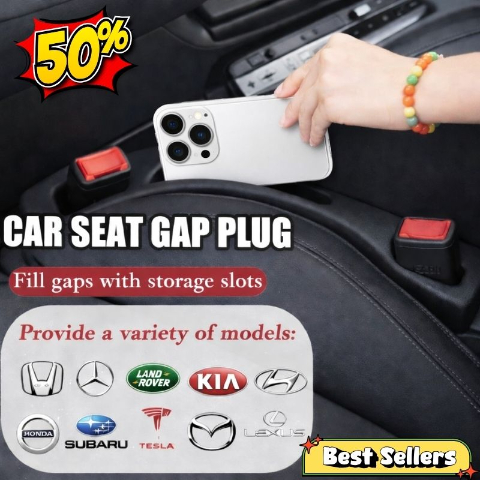 🔥Last Day 50% OFF 🚗 Car Seat Gap Plug with Storage Slot (Custom Logo)