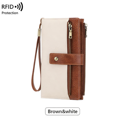 🔥LAST DAY 50% OFF -Women's long wallet, stylish clutch, elegant solid color RFID blocking leather wallet