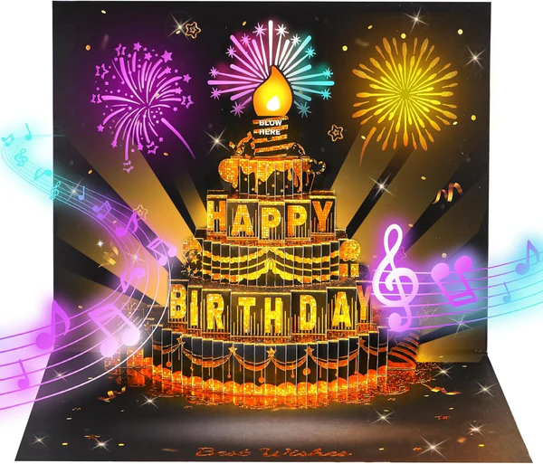 🔥LAST DAY SALE 70% OFF!!🎉3D Pop Up Musical Birthday Card with Lights & Song🎵🎂