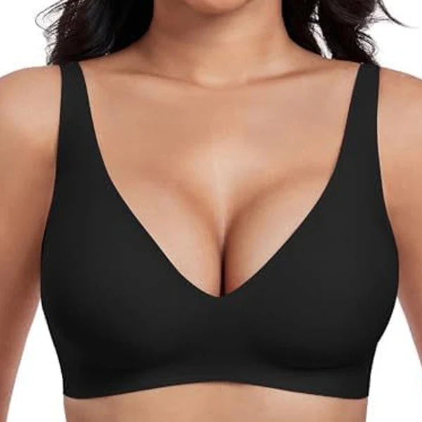 💖LAST DAY SALE 50% OFF💕Womens Comfortable Wireless Bralettes Seamless Deep V Everyday Bra