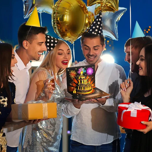 🔥LAST DAY SALE 70% OFF!!🎉3D Pop Up Musical Birthday Card with Lights & Song🎵🎂
