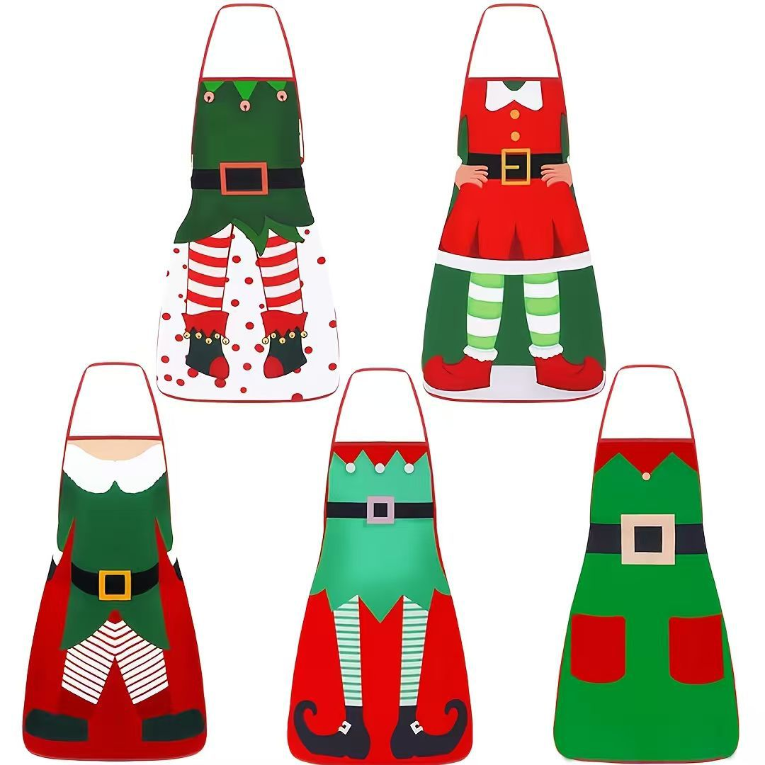 🎄4-Piece Christmas Apron Set, Size 20.47 x 28.34 inches
