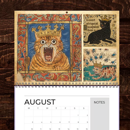 📅📆Medieval Cats with Crowns Calendar 2026