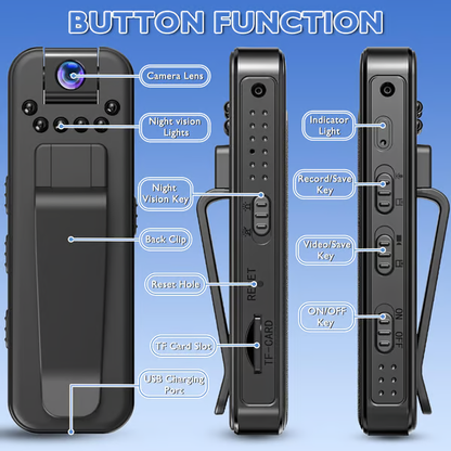 🏆Flash Sale⚡ 50K+ SOLD! Almost Gone-🔥HD 1080P Rechargeable Mini Body Camera With Night