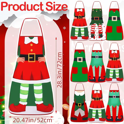 🎄4-Piece Christmas Apron Set, Size 20.47 x 28.34 inches